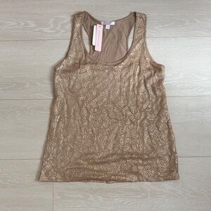 Romeo & Juliet Couture Metallic Gold Tank Top